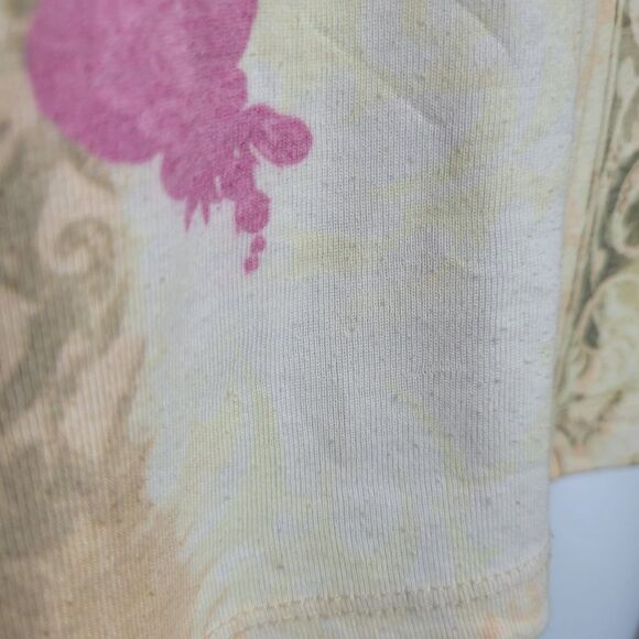 Vintage y2k fairy romantic cap sleeve pink green yellow top size xl - Picture 6 of 7